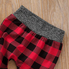 Conjunto de moletom com estampa xadrez para bebê