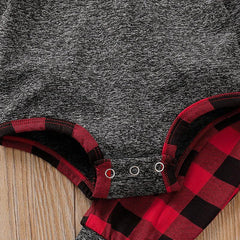 Conjunto de moletom com estampa xadrez para bebê