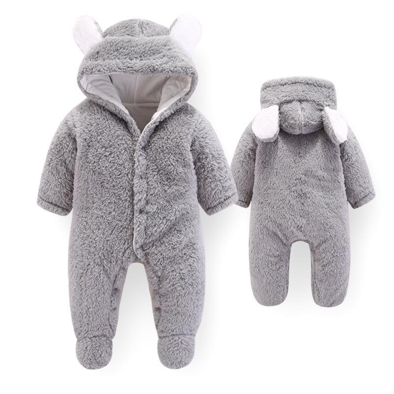 Combinaison à capuche d'hiver pour bébé, motif ours 3D