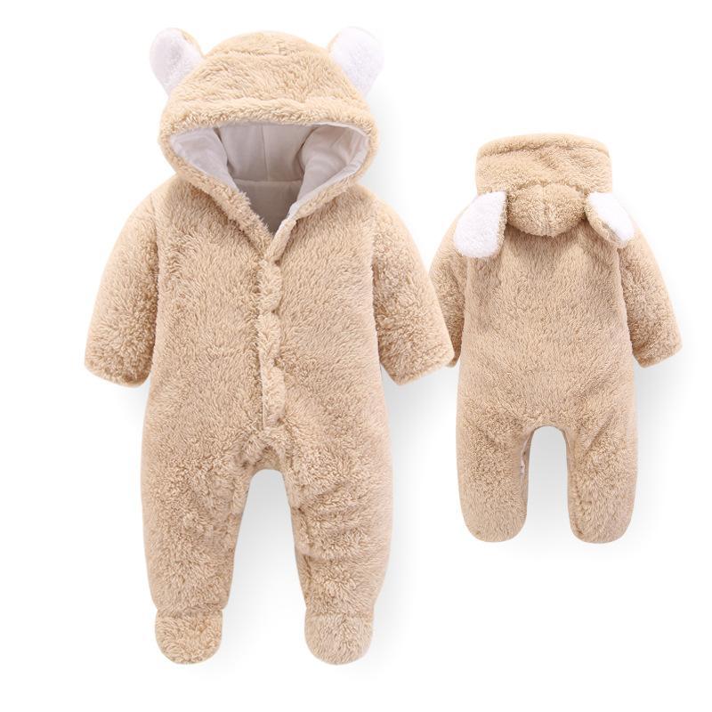 Combinaison à capuche d'hiver pour bébé, motif ours 3D